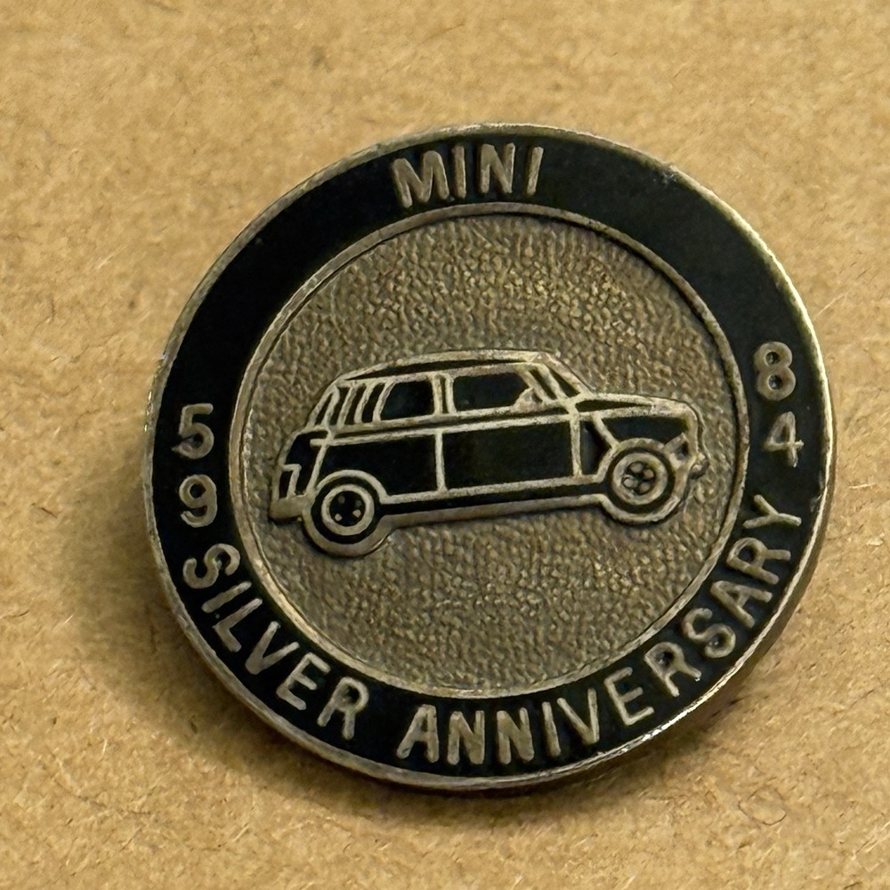 Mini Cooper 25th Silver Anniversary British European 1959-1984 Lapel Clasp Pin